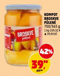 KOMPOT BROSKVE PŮLENÉ