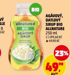 AGÁVOVÝ SIRUP BIO ALLNATURE