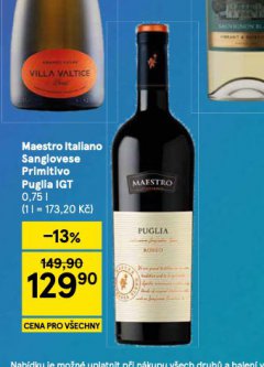 MAESTRO ITALIANO SANGLOVESE PRIMITIVO PUGLIA IGT