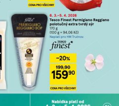 TESCO FINEST PARMIGIANO REGGIANO POLOTUČNÝ EXTRA TVRDÝ SÝR