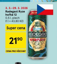PIVO RADEGAST RYZE HOŘKÁ 12