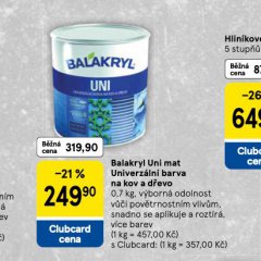 BALAKRYL UNI MAT UNIVERZ�LN� BARVA NA KOV A D�EVO