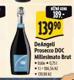 DEANGELI PROSECCO DOC MILLESIMATO BRUT