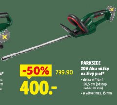 PARKSIDE AKU NŮŽKY NA ŽIVÝ PLOT