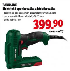 PARKSIDE ELEKTRICKÁ SPONKOVAČKA A HŘEBÍKOVAČKA