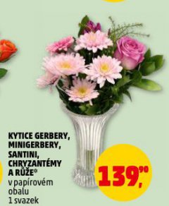 KYTICE GERBERY, MINIGERBERY, SANTINI, CHRYZANT�MY A RَE