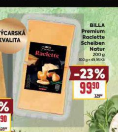 BILLA PREMIUM RACLETTE SCHEIBEN NATUR