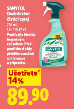 SANYTOL DEZINFEK�N� �ISTIC� SPREJ