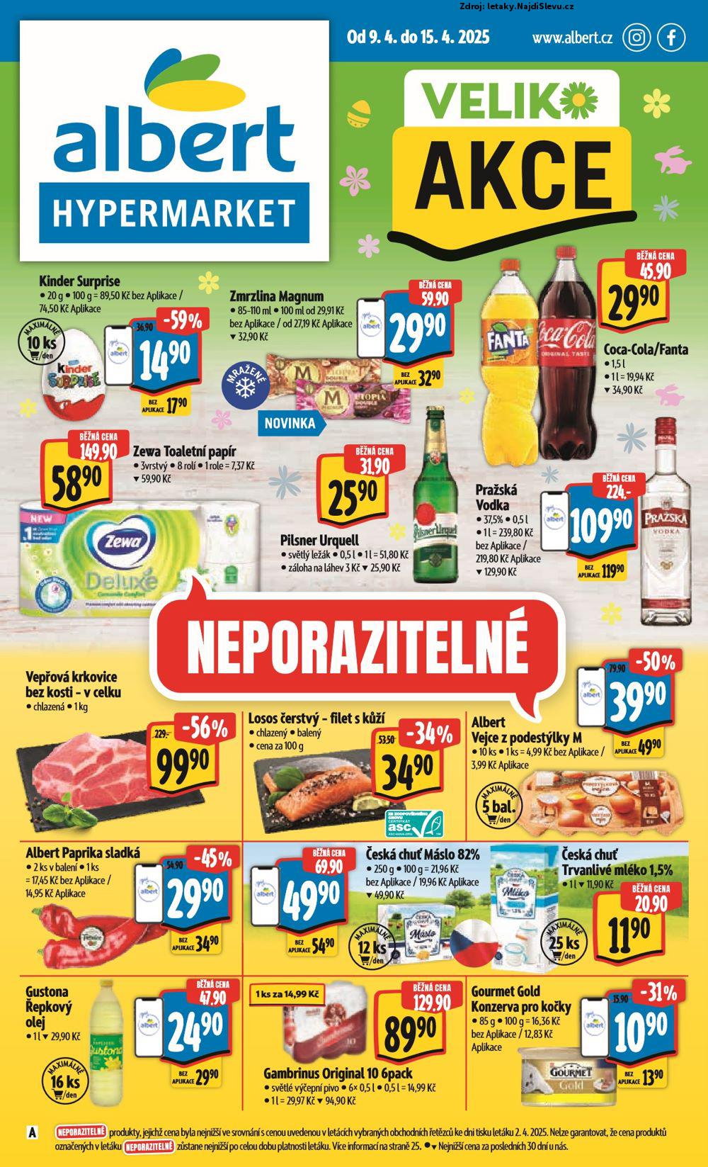 Strana 1 - leták Albert hypermarket (9. 4. - 15. 4. 2025)