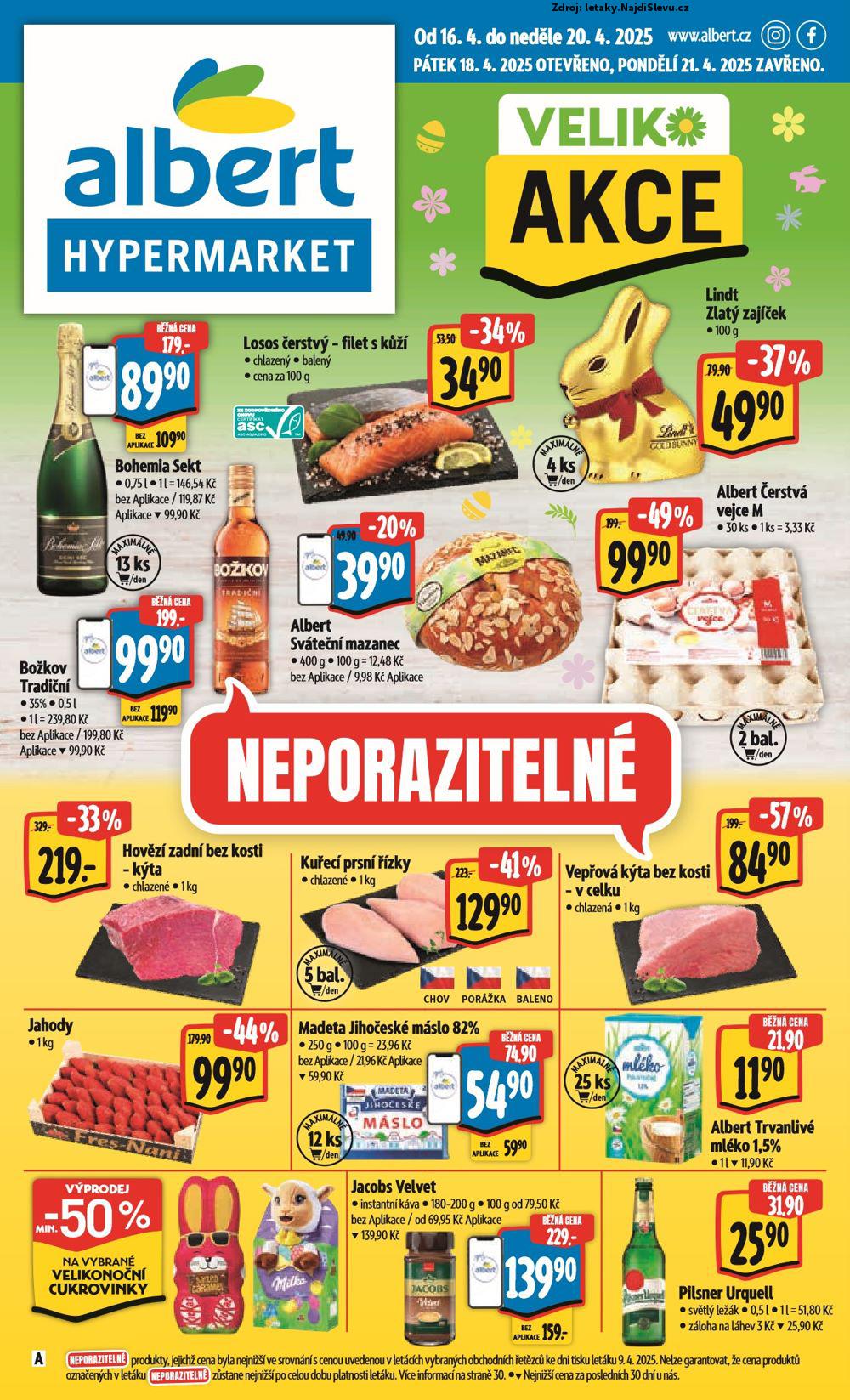 Strana 1 - leták Albert hypermarket (16. 4. - 20. 4. 2025)