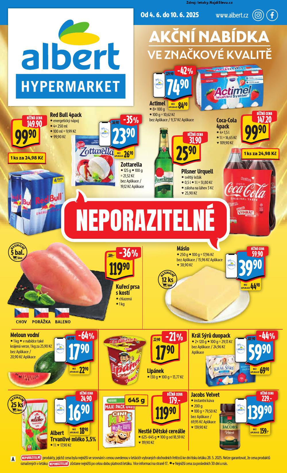 Strana 1 - leták Albert hypermarket (4. 6. - 10. 6. 2025)