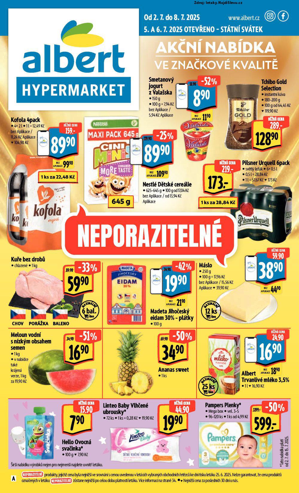 Strana 1 - leták Albert hypermarket (2. 7. - 8. 7. 2025)