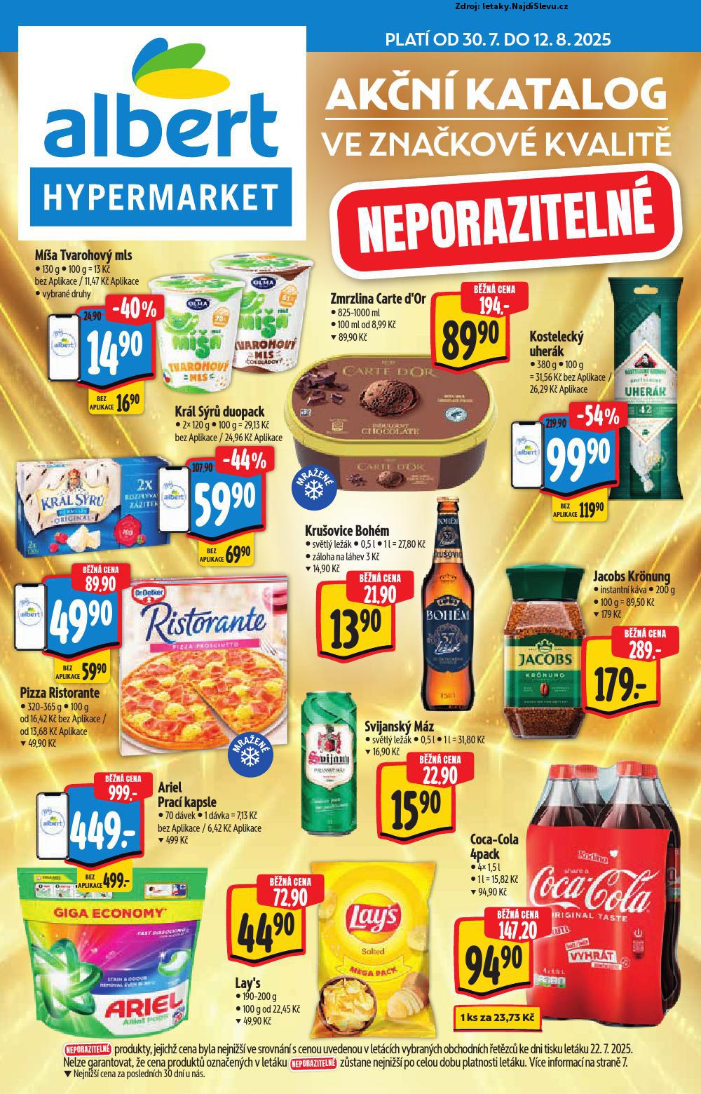 Strana 1 - leták Albert hypermarket (30. 7. - 12. 8. 2025)