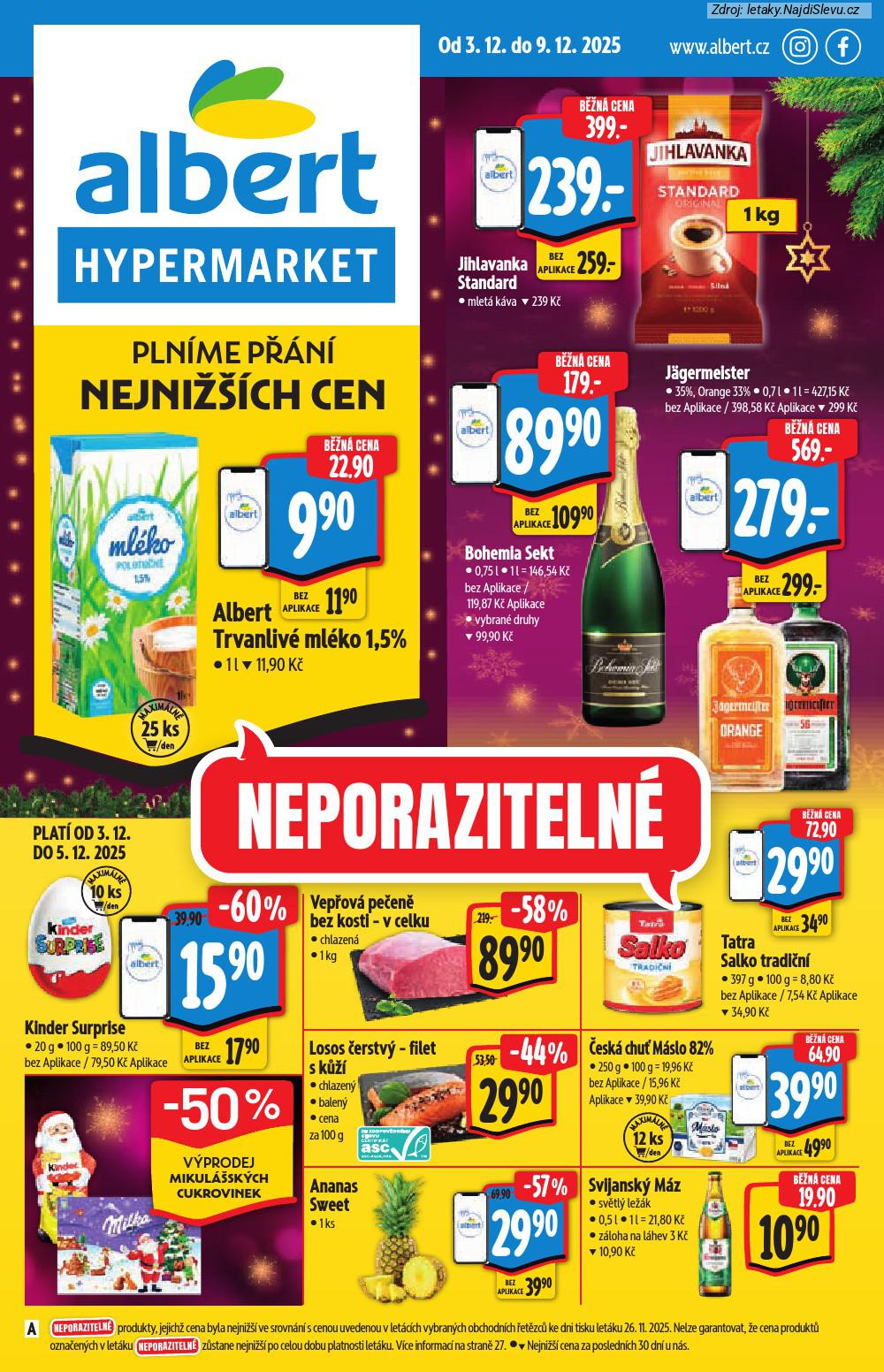 Let�k Albert hypermarket (3. 12. - 9. 12. 2025) - strana 1 z 52
