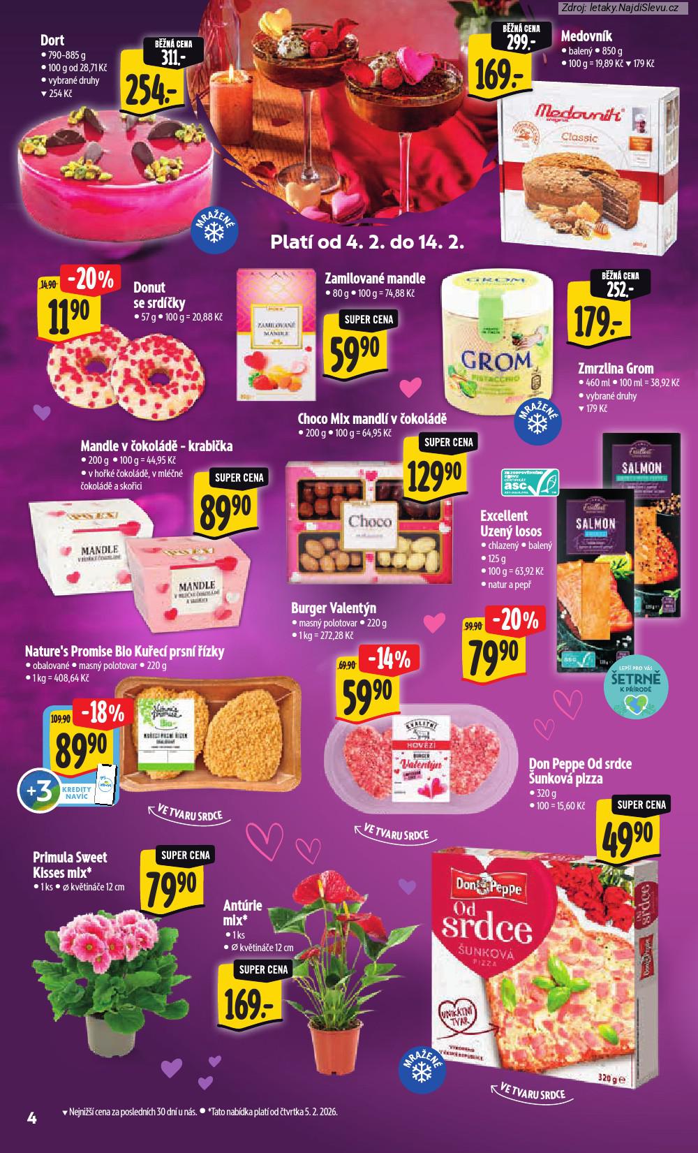 Let�k Albert hypermarket  (4. 2. - 10. 2. 2026) - str. 10: Dort 790-885, Medovn�k 850, Donut se, Zamilovan� mandle