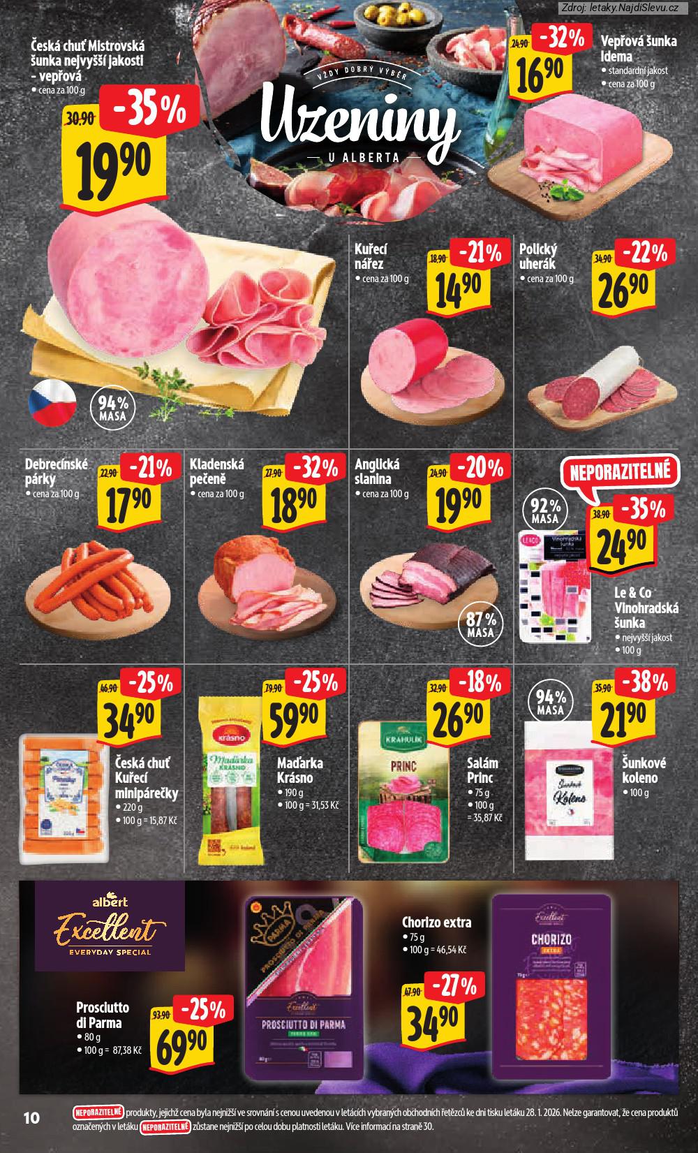Let�k Albert hypermarket  (4. 2. - 10. 2. 2026) - str. 18: �esk� chu�, Vep�ov� �unka, Ku�ec� n��ez, Polick� uher�k