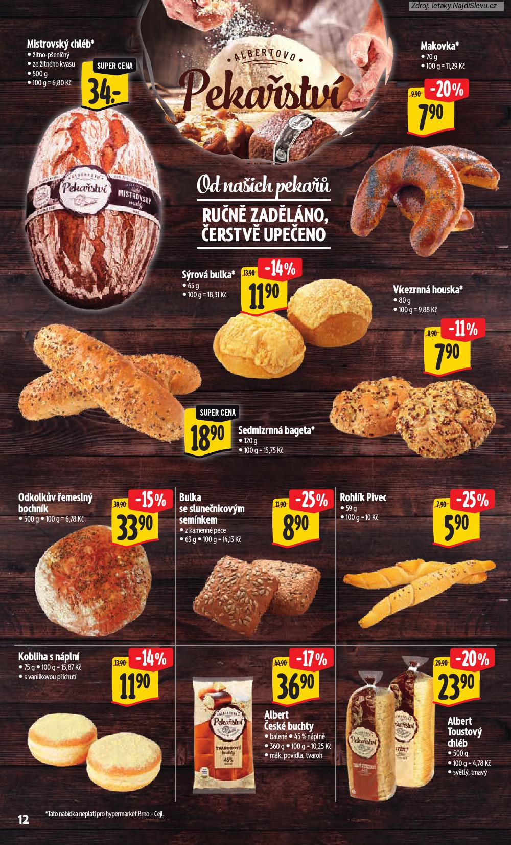 Let�k Albert hypermarket  (4. 2. - 10. 2. 2026) - str. 20: Mistrovsk� chl�b, Makovka 70, S�rov� bulka, V�cezrnn� houska