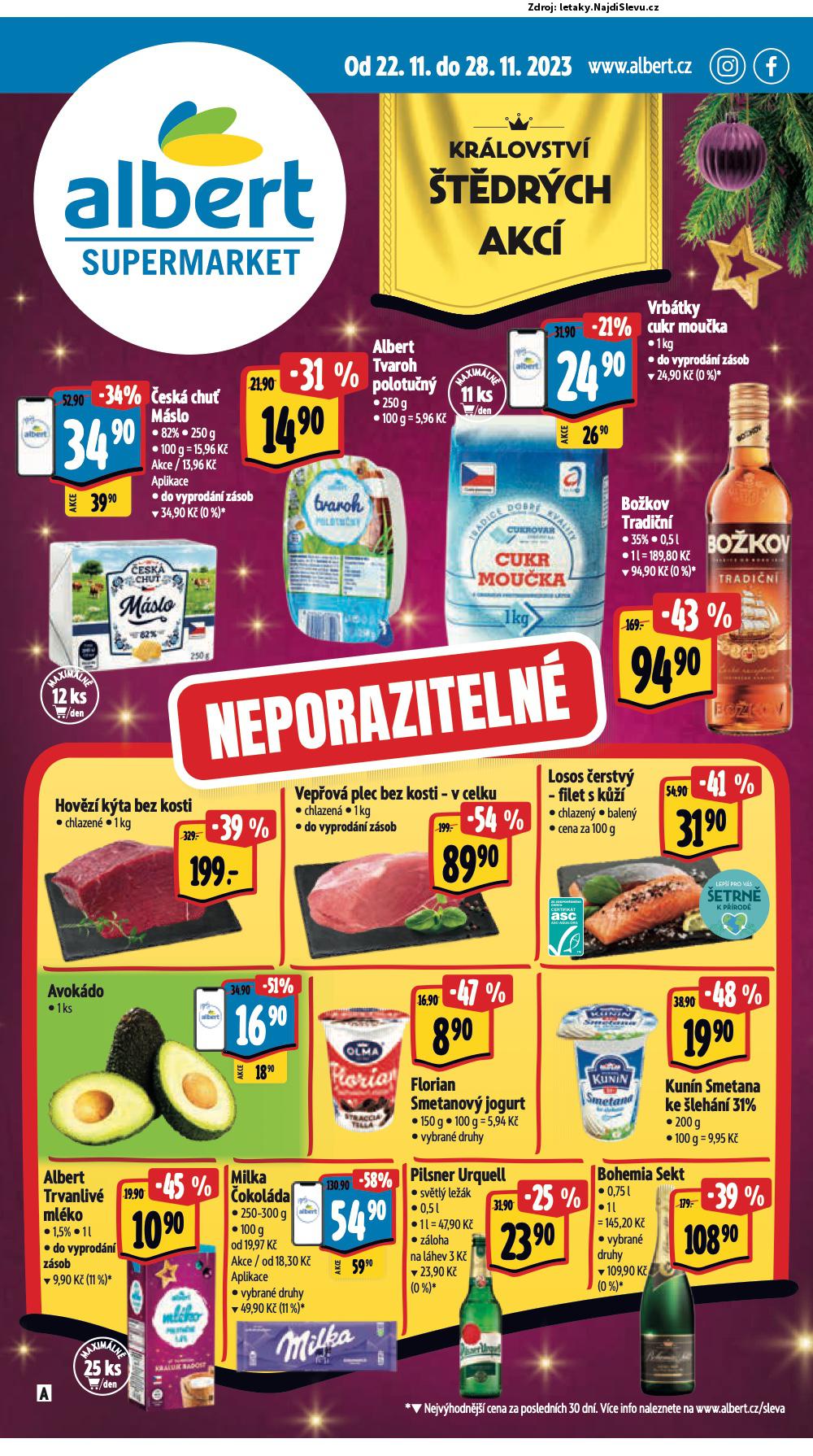 Strana 1 - leták Albert supermarket (22. 11. - 28. 11. 2023)