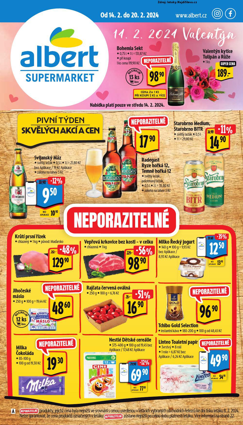 Strana 1 - leták Albert supermarket (14. 2. - 20. 2. 2024)