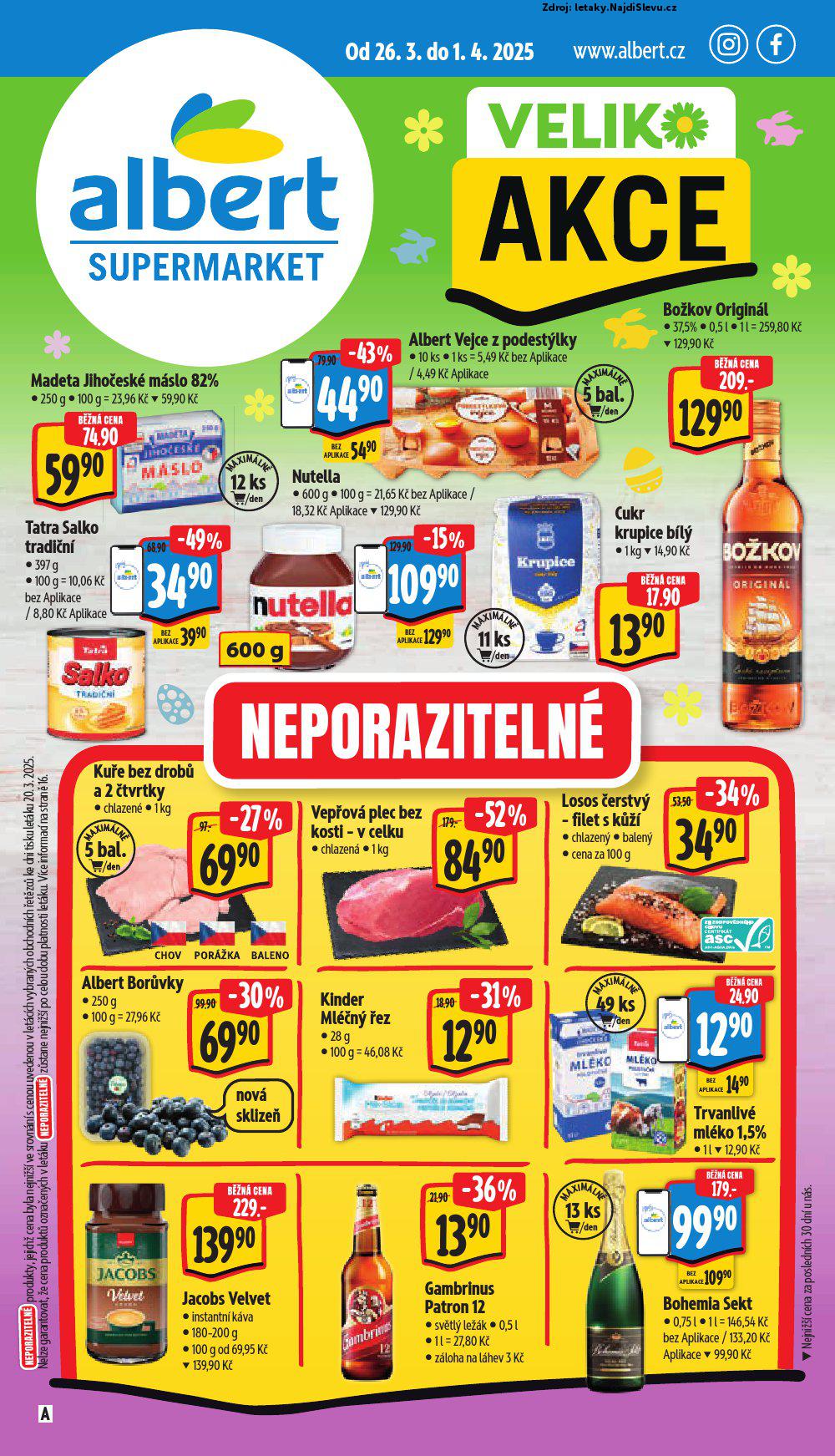 Strana 1 - letk Albert supermarket (26. 3. - 1. 4. 2025)