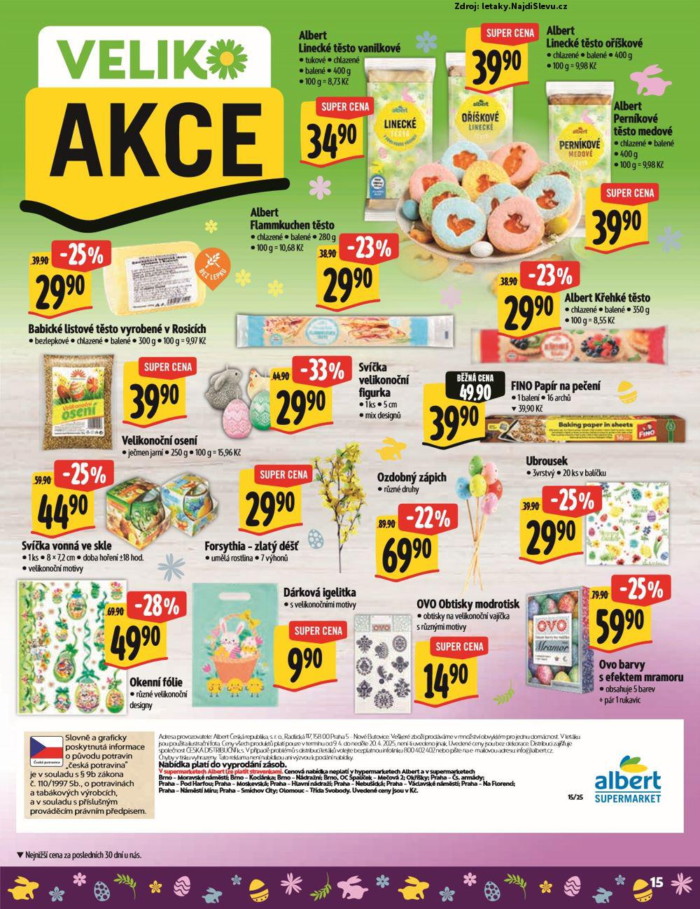 Strana 15 - leták Albert supermarket (9. 4. - 20. 4. 2025)
