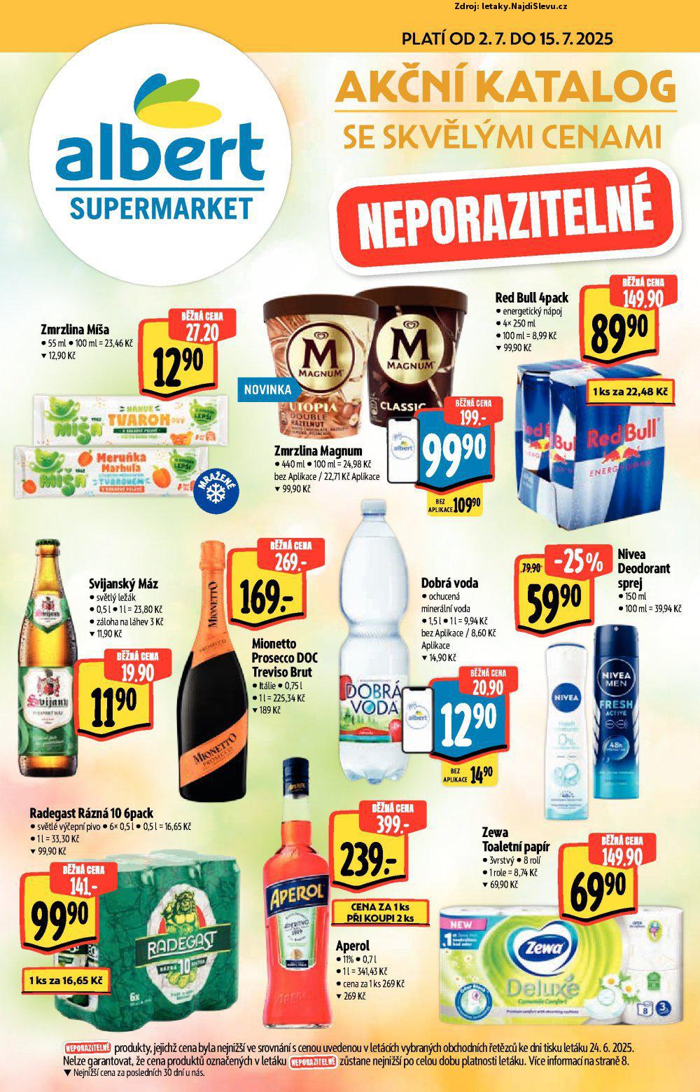 Strana 1 - leták Albert supermarket (2. 7. - 15. 7. 2025)