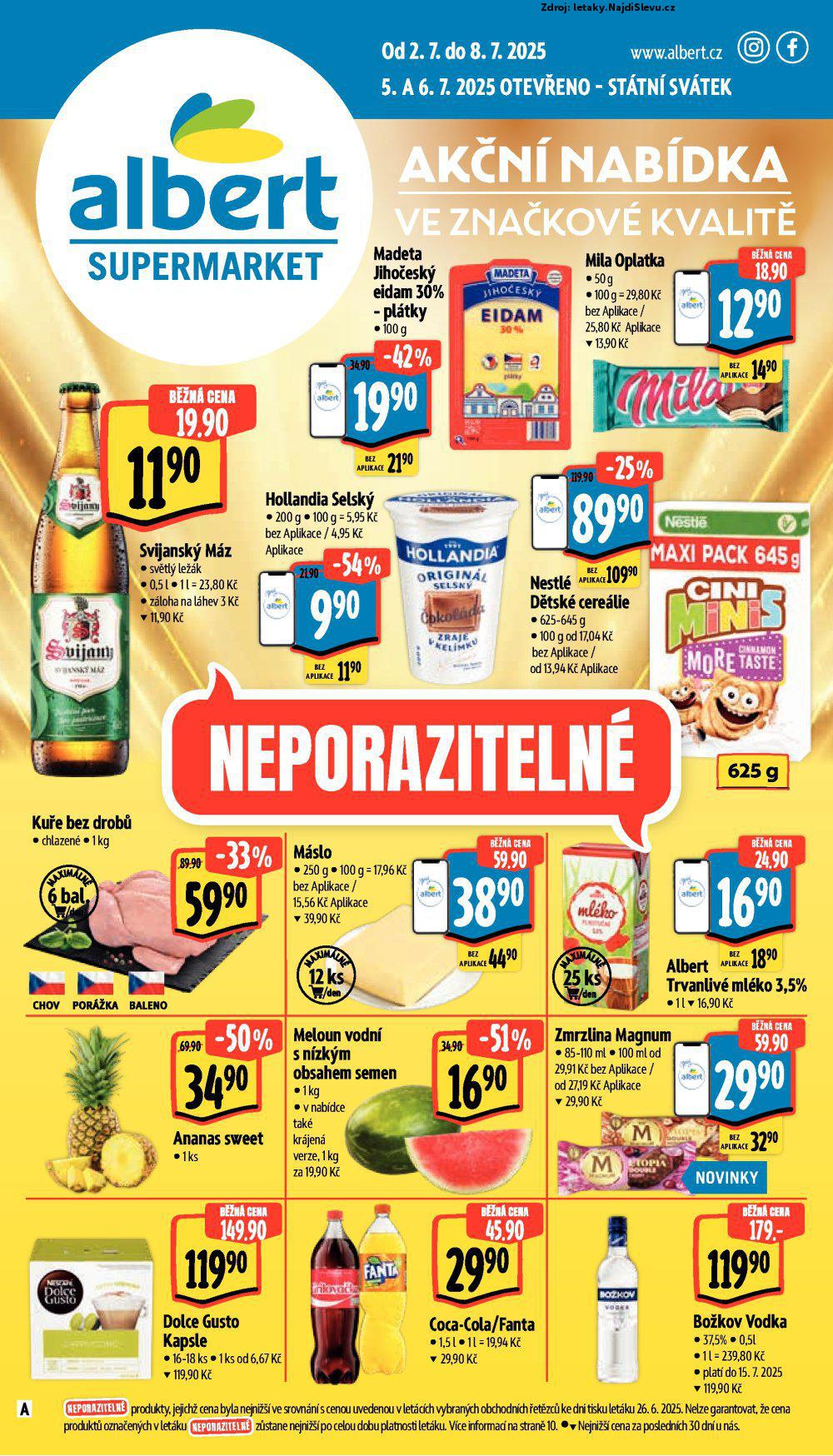 Strana 1 - leták Albert supermarket (2. 7. - 8. 7. 2025)