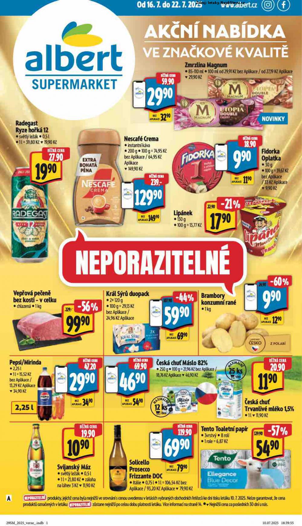 Strana 1 - letk Albert supermarket (16. 7. - 22. 7. 2025)