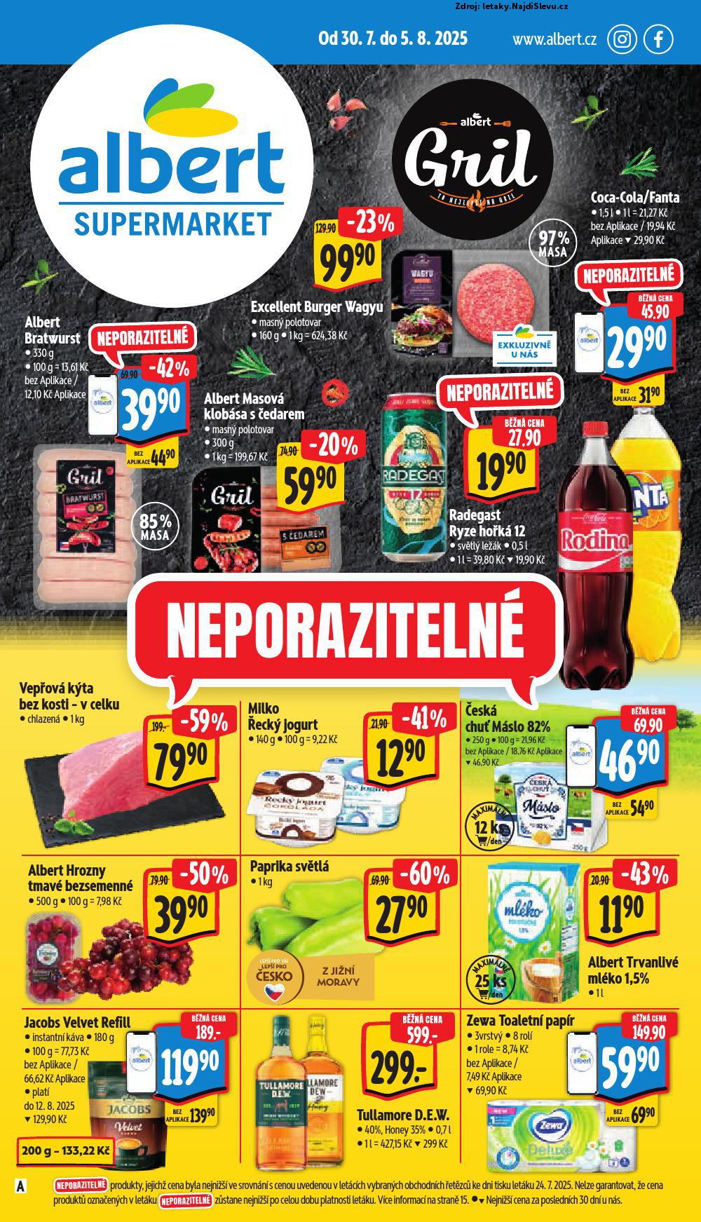 Strana 1 - letk Albert supermarket (30. 7. - 5. 8. 2025)