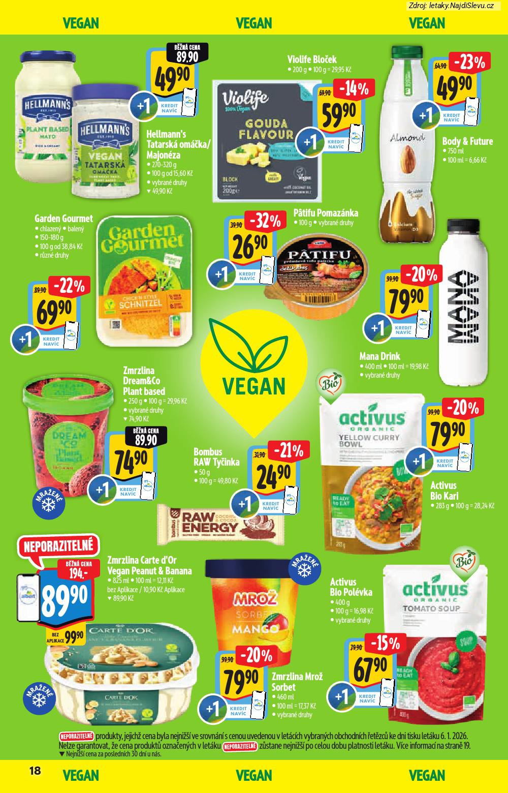Let�k Albert supermarket  Katalog BIO (14. 1. - 10. 2. 2026) - str. 18: Violife Blo�ek, Hellmann's Tatarsk�, Garden Gourmet, P�tifu Pomaz�nka