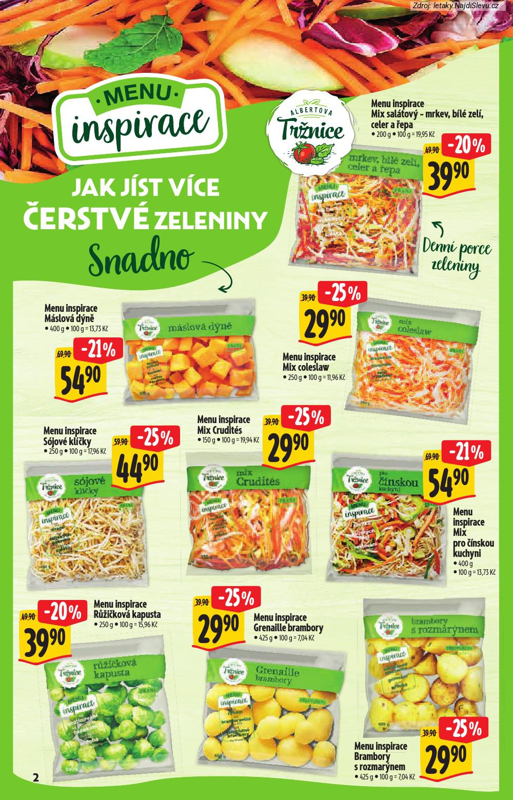 Let�k Albert supermarket  Katalog BIO (14. 1. - 10. 2. 2026) - str. 2: Menu inspirace
