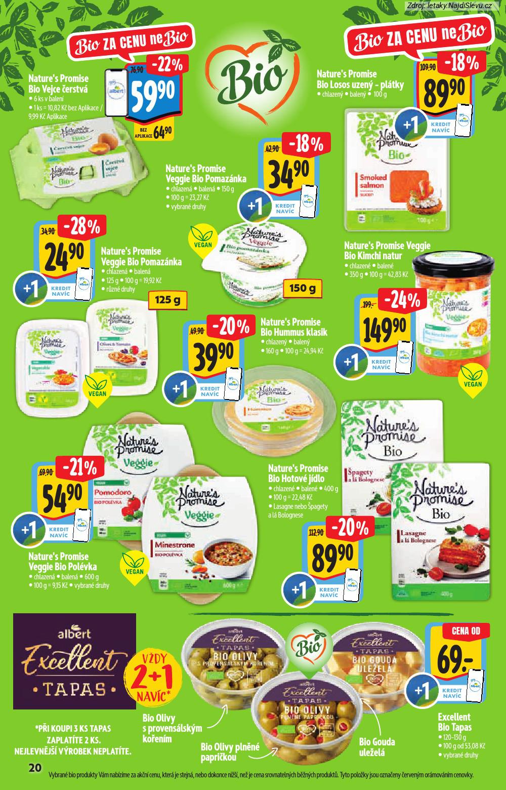 Let�k Albert supermarket  Katalog BIO (14. 1. - 10. 2. 2026) - str. 20: Nature's Promise, Excellent Bio