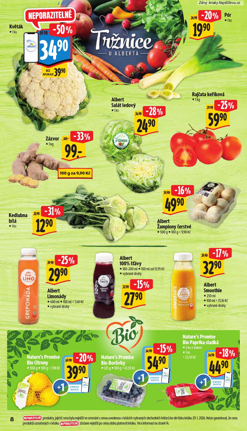 Let�k Albert supermarket  (4. 2. - 10. 2. 2026) - str. 16: KV�T�K, P�R, RAJ�ATA KE��KOV�, SAL�T LEDOV�