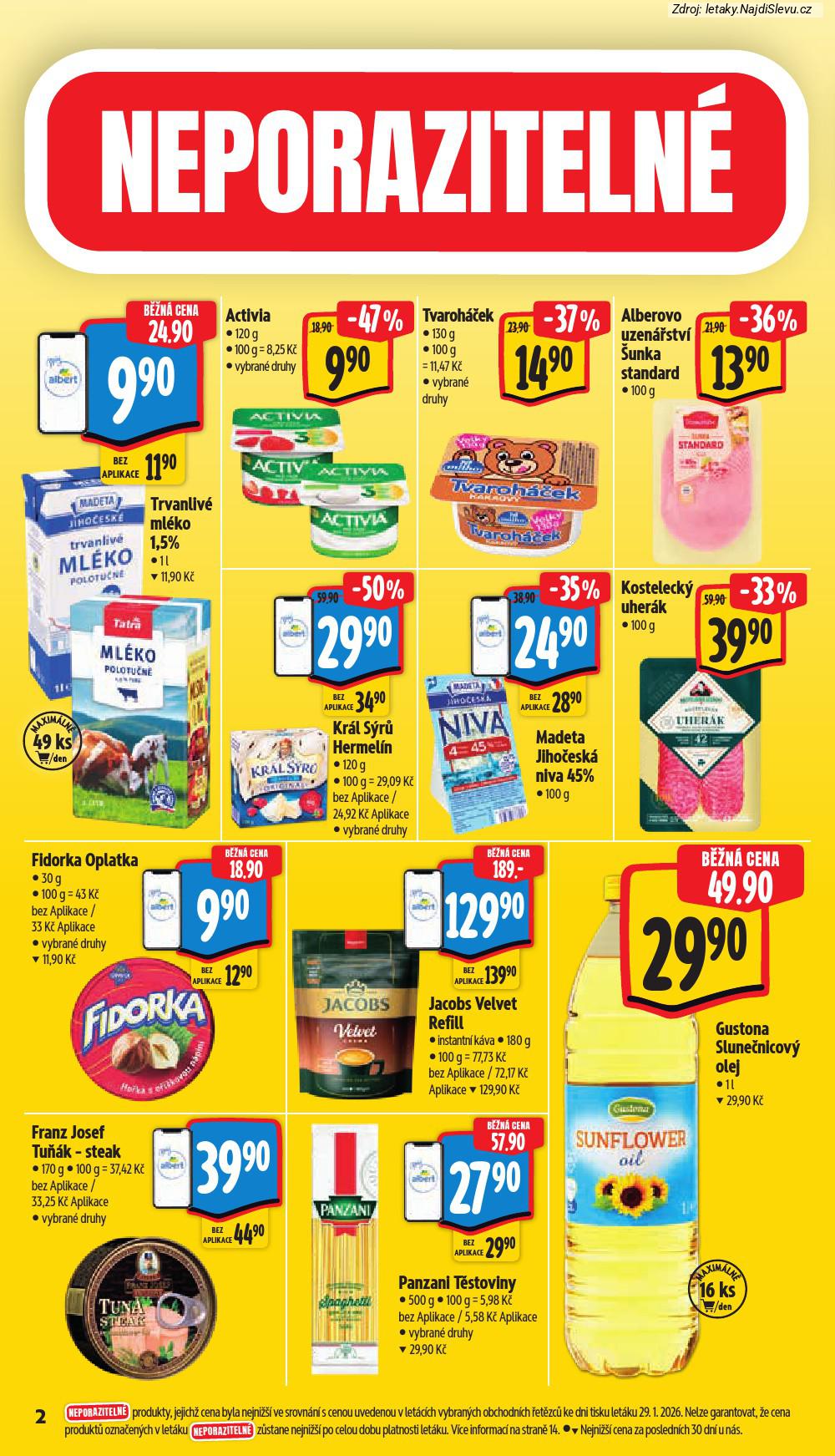 Let�k Albert supermarket  (4. 2. - 10. 2. 2026) - str. 6: TRVANLIV� ML�KO, ACTIVIA, TVAROH��EK, �UNKA STANDARD