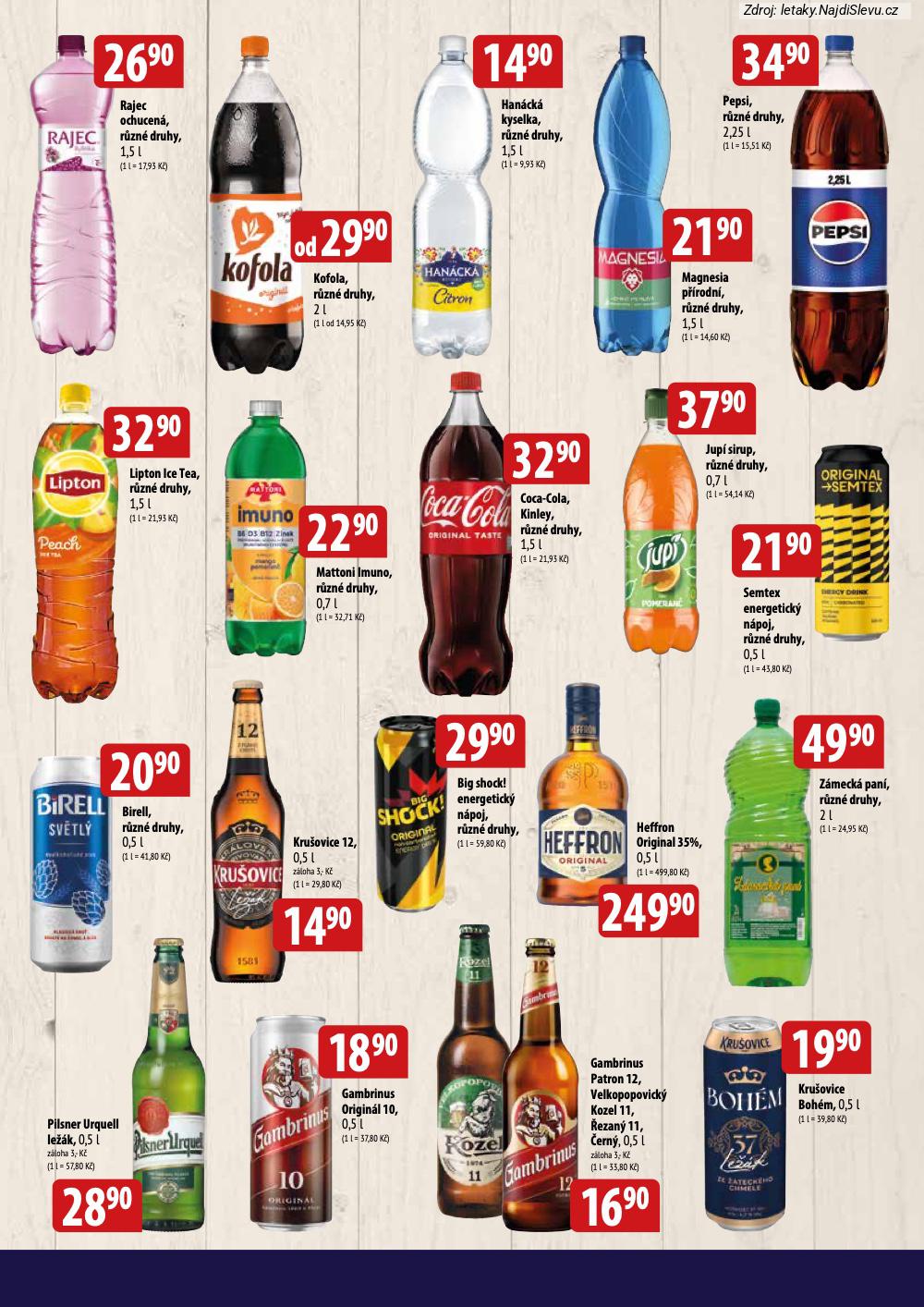 Let�k BALA  (4. 2. - 15. 2. 2026) - str. 5: Rajec ochucen�,, Kofola, r�zn�, Han�ck� kyselka,, Magnesia p��rodn�,