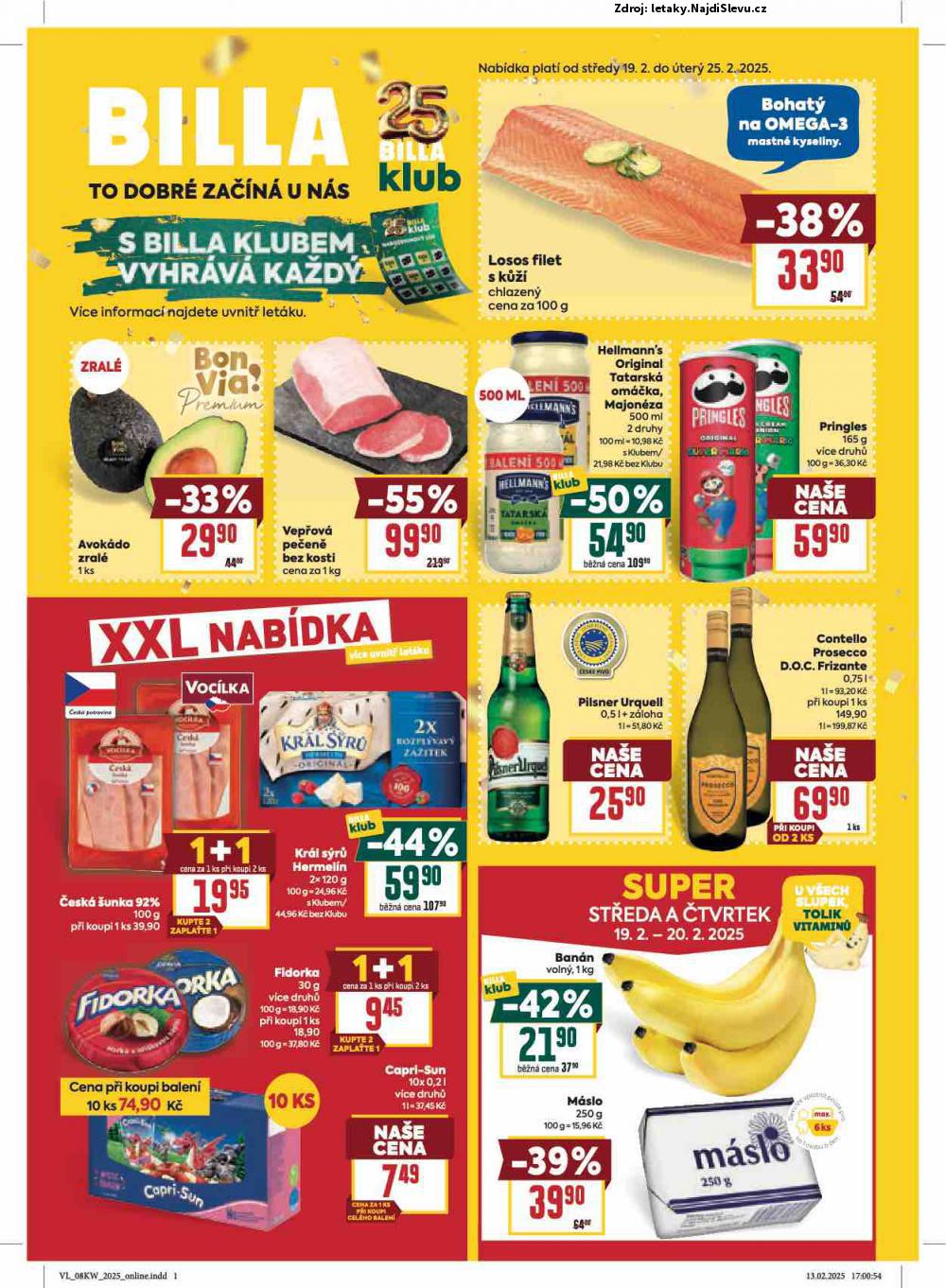 Strana 1 - letk BILLA (19. 2. - 25. 2. 2025)