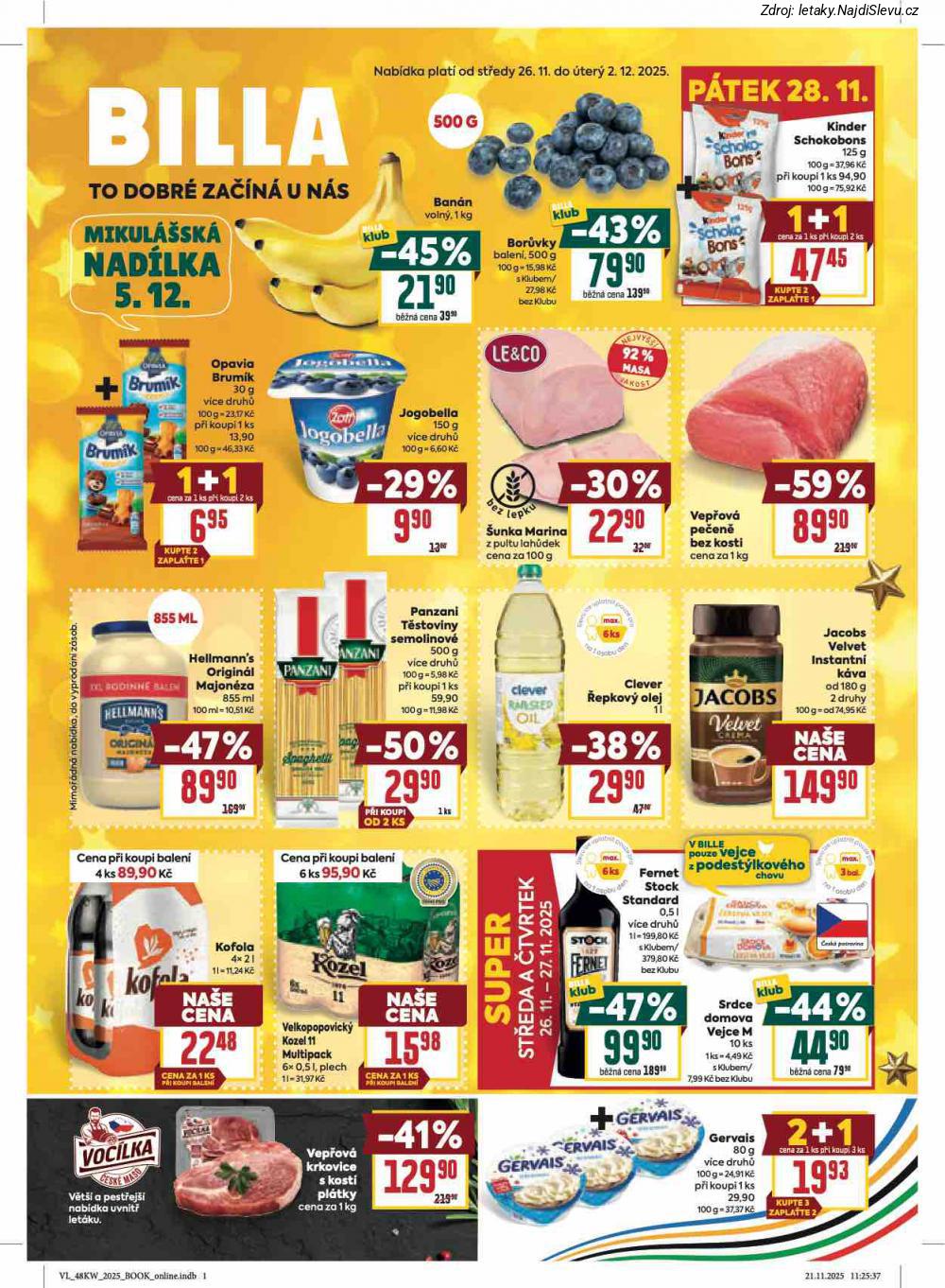 Let�k BILLA  Velk� let�k (26. 11. - 2. 12. 2025) - str. 1
