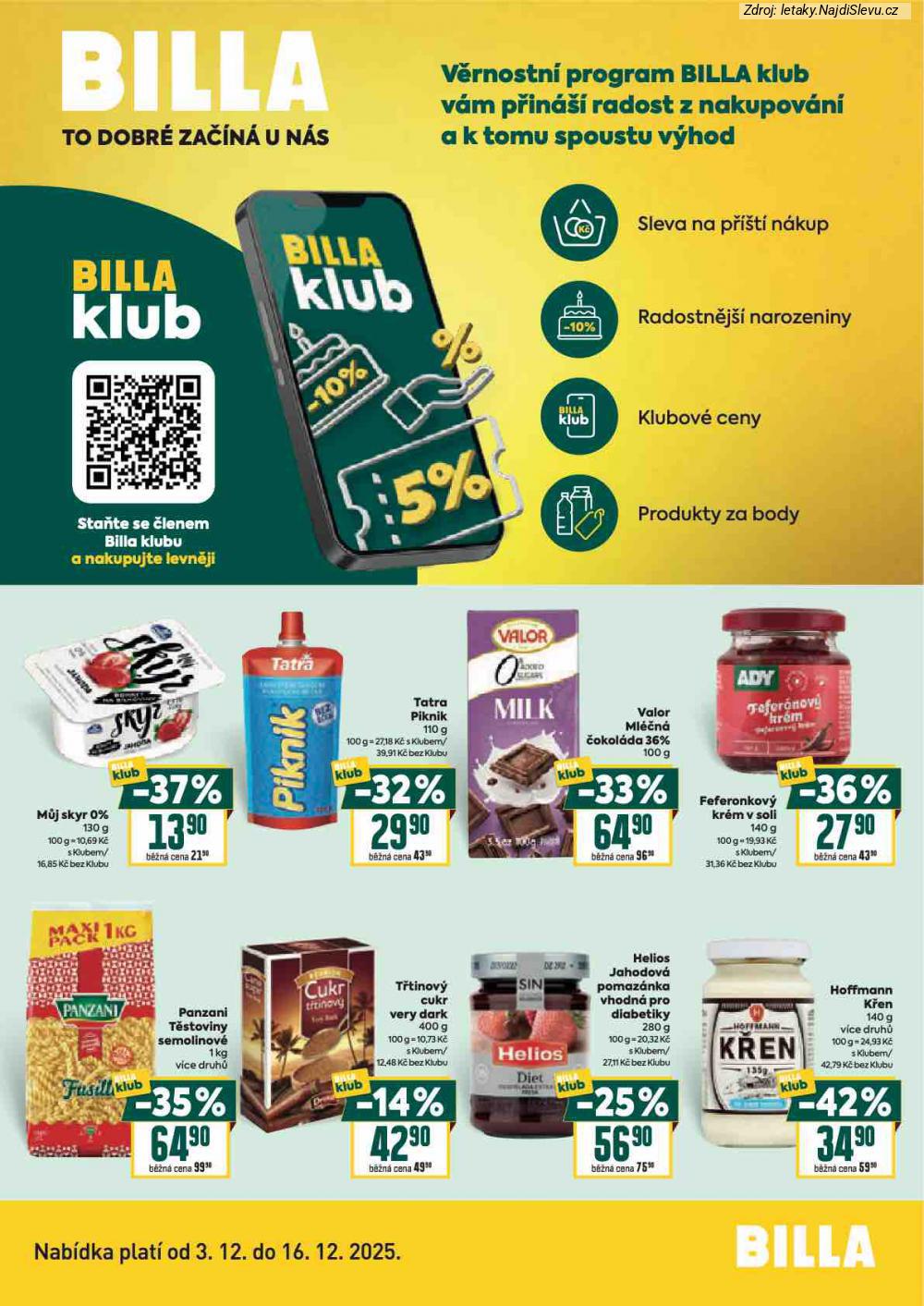 Let�k BILLA (3. 12. - 16. 12. 2025) - strana 1 z 2