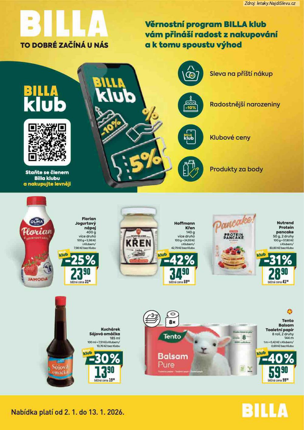 Let�k BILLA (2. 1. - 13. 1. 2026) - strana 1 z 2