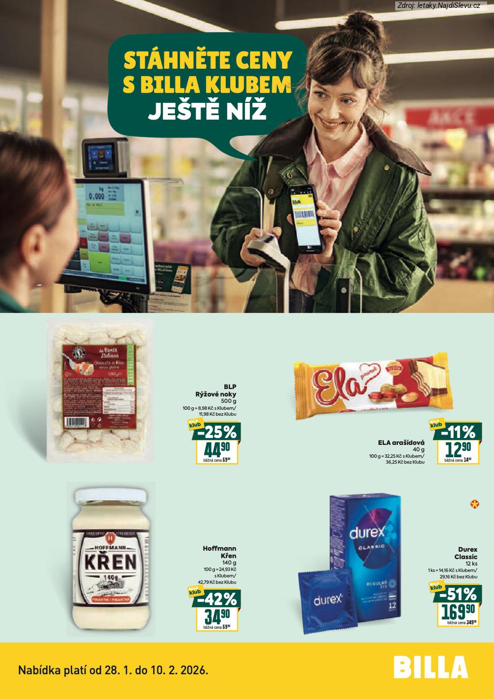 Let�k BILLA  BILLA klub (28. 1. - 10. 2. 2026) - str. 2: Durex Classic, Hoffmann K�en, ELA ara��dov�, BLP R��ov�