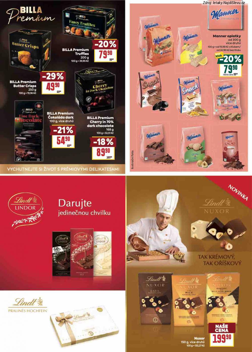 Let�k BILLA  Katalog: Va�e obl�ben� zna�ky (4. 2. - 24. 2. 2026) - str. 10: Nuxor 150, Manner oplatky, BILLA Premium