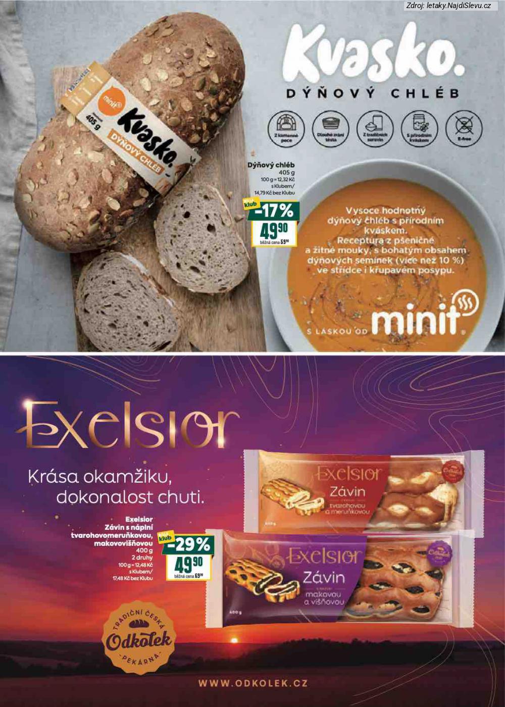 Let�k BILLA  Katalog: Va�e obl�ben� zna�ky (4. 2. - 24. 2. 2026) - str. 2: D��ov� chl�b, Exelsior Z�vin