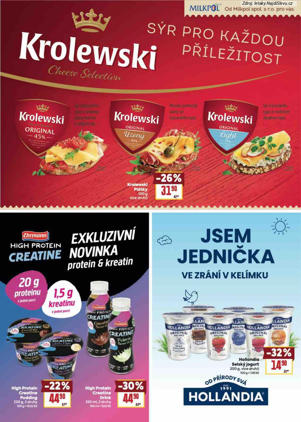 Let�k BILLA  Katalog: Va�e obl�ben� zna�ky (4. 2. - 24. 2. 2026) - str. 8: Hollandia Selsk�, High Protein, Krolewski Pl�tky