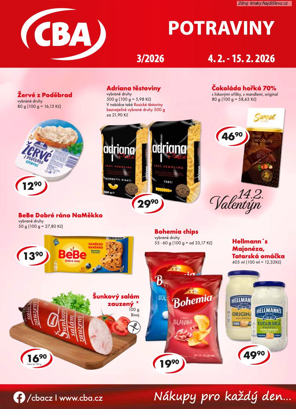 Let�k CBA  CBA POTRAVINY (4. 2. - 15. 2. 2026) - str. 1