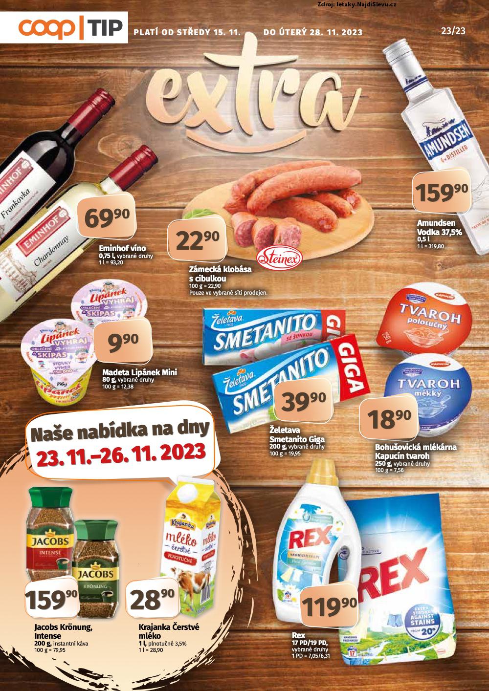 Strana 1 - letk COOP (15. 11. - 28. 11. 2023)