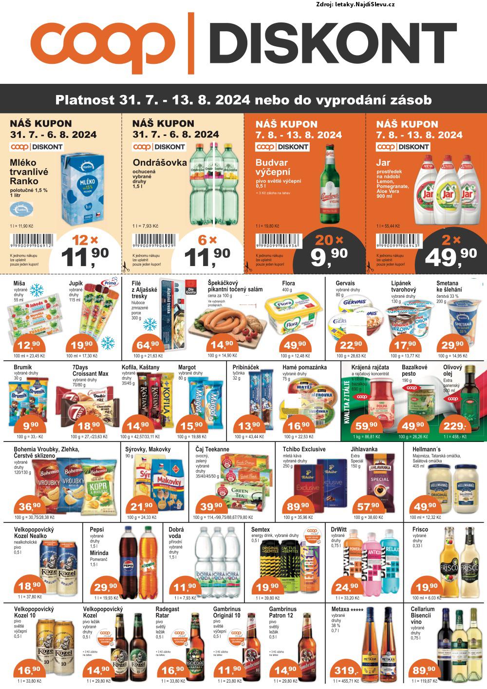 Strana 1 - leták COOP (31. 7. - 13. 8. 2024)