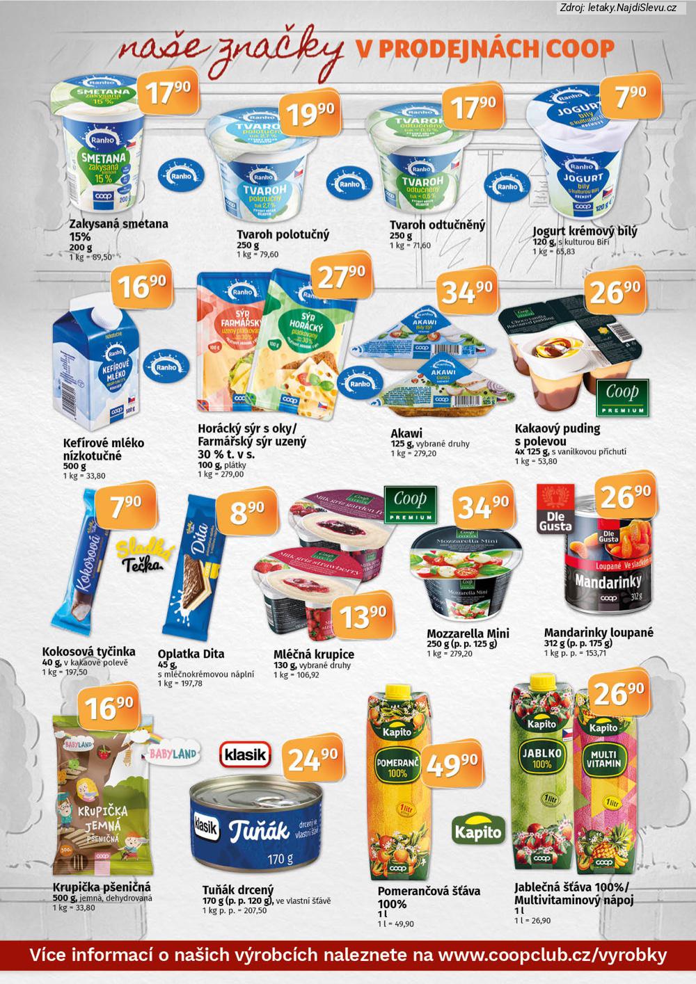 Let�k COOP  COOP TIP, TUTY (28. 1. - 10. 2. 2026) - str. 9: Zakysan� smetana, Tvaroh polotu�n�, Tvaroh odtu�n�n�, Jogurt kr�mov�