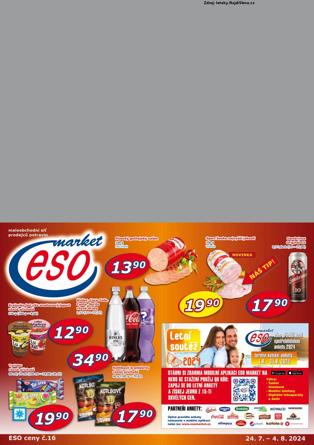 Strana 1 - leták ESO MARKET (24. 7. - 4. 8. 2024)