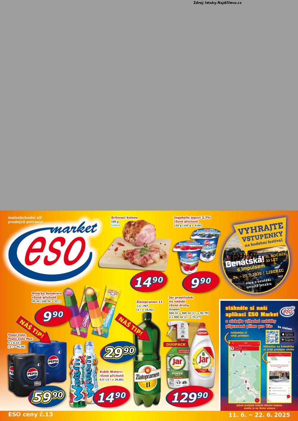 Strana 1 - leták ESO MARKET (11. 6. - 22. 6. 2025)
