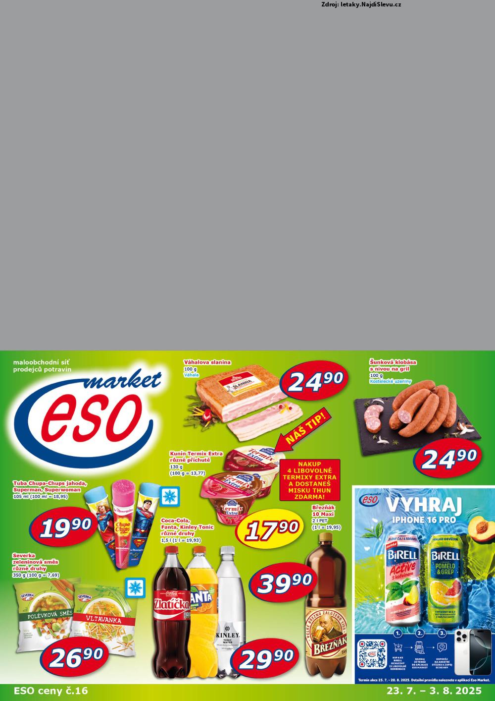 Strana 1 - leták ESO MARKET (23. 7. - 3. 8. 2025)